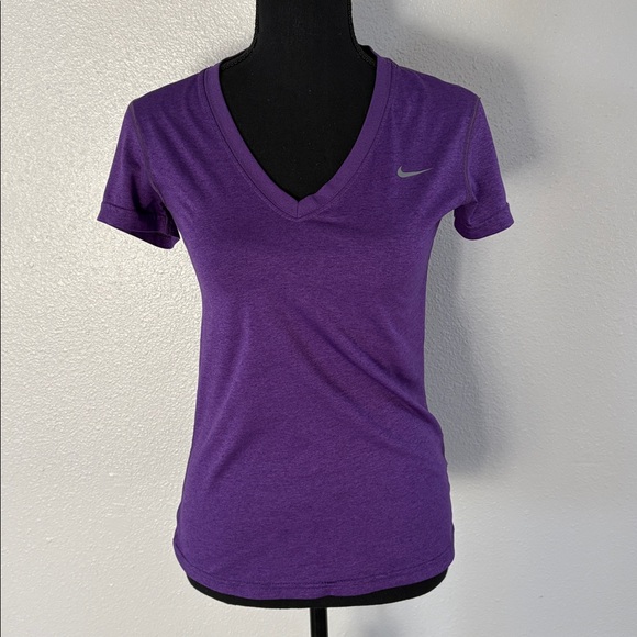 Nike Women's Purple V-Neck Tee - Picture 1 of 5